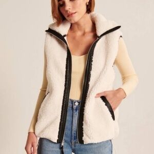 Abercrombie & Fitch Sherpa Faux Leather Vest